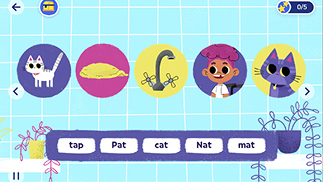 읽은 책 단어와 그림 매칭 활동 화면